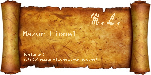 Mazur Lionel névjegykártya